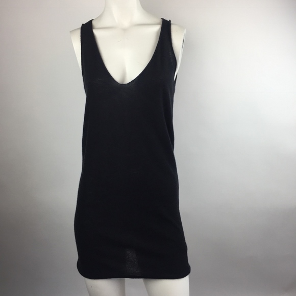 Allude Dresses & Skirts - Allude 100% Cashmere XL Tank Dress Black V-Neck